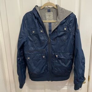 Guess Blue Iridescent Jacket size S Reversible
